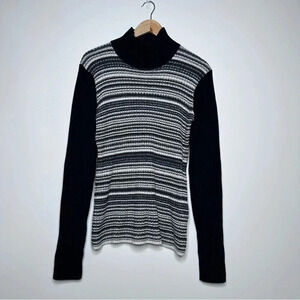 Baum und Pferdgarten Mock Neck Ribbed Sleeve Pullover Sweater Size XL